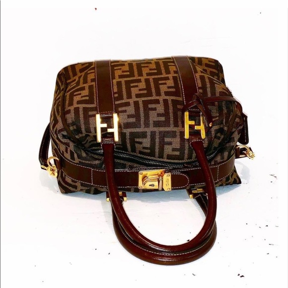 ❌SOLD ❌ Fendi Boston bag vintage Zucca 2 way Satchel - Picture 2 of 10